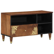 Mobile porta TV rettangolare moderno 80 x 33 x 46 cm design elegante e raffinato in legno massello di mango color miele 02_0057876