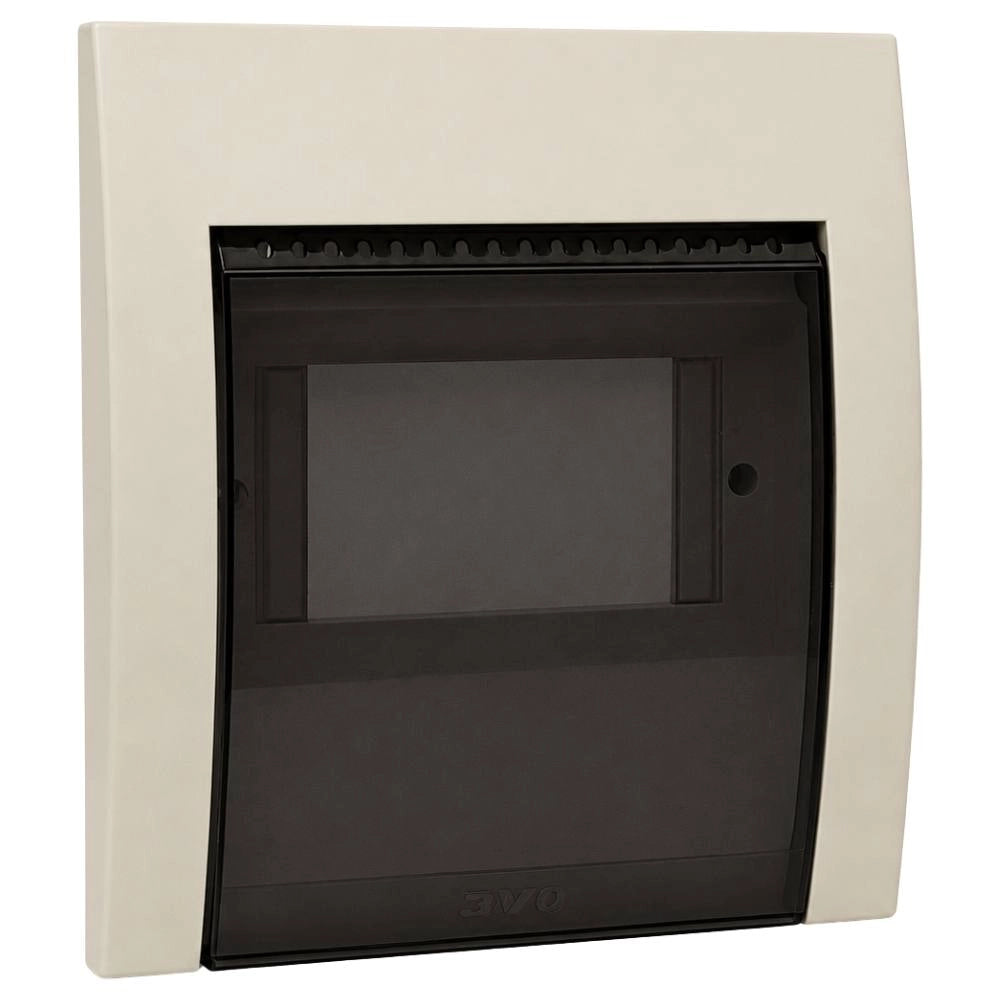 Coperchio ip40 con portello fumé per scatole da incasso 5 moduli din
