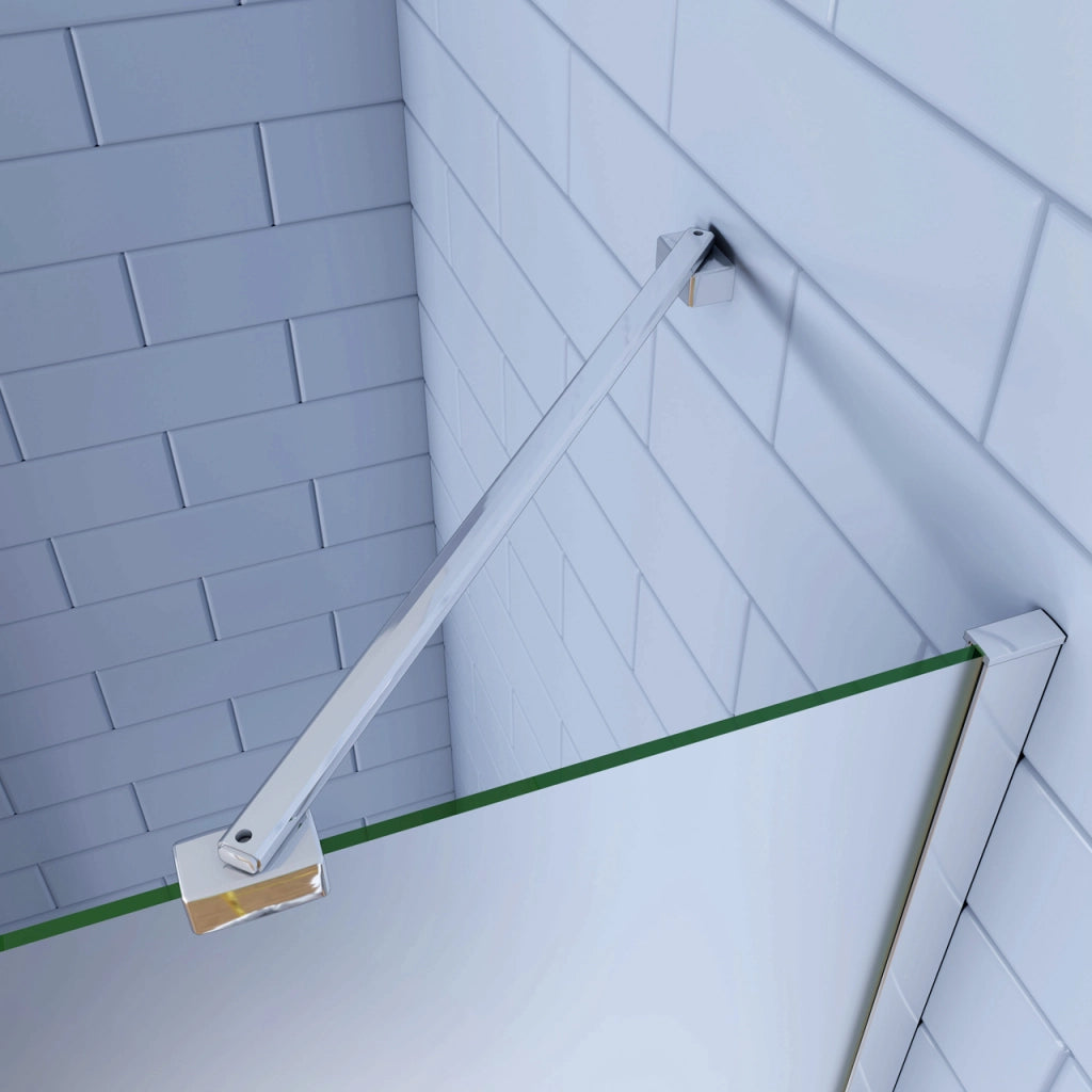 195cm Box Doccia Angolare Porta Battente con Parete Fissa 70x80cm in Vetro Satinato 6mm Anticalcare Irreversibile
