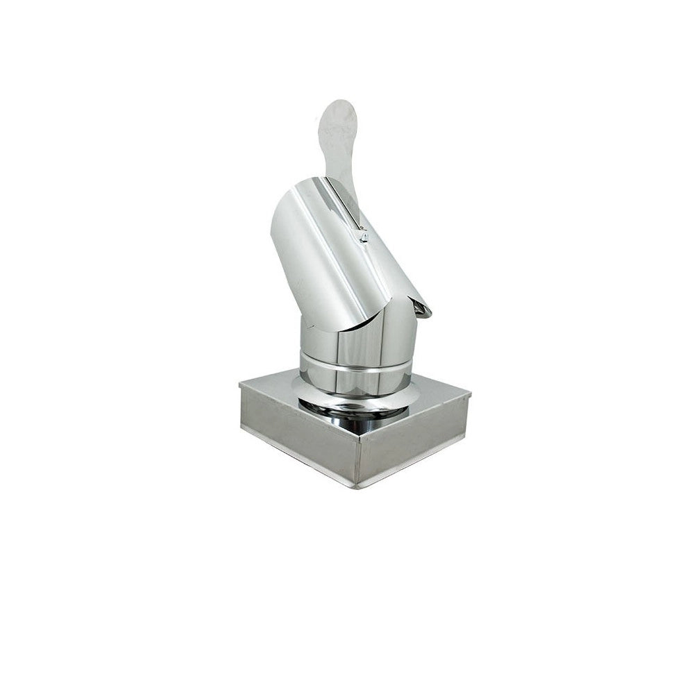 Fumaiolo gallo 55x55cm in acciaio inox base quadra