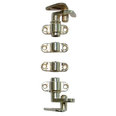 ACCESSORI IN KIT SERRATURA AD ASTE ROTANTIZAMA OTTONATA 2 GANCI+2 CAVALLOTTI+2 PERNI