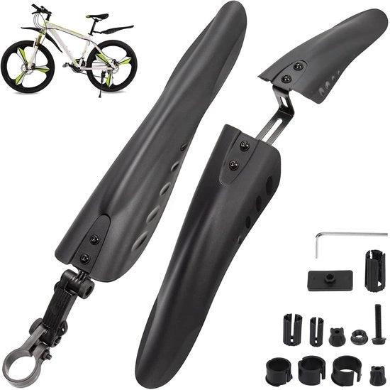 Set di protezione per mountain bike - Protezione anteriore per ruote da 24 a 29 pollici - Protezione posteriore - Facile da installare - Migliore protezione contro la sporcizia - Accessorio per bicicletta