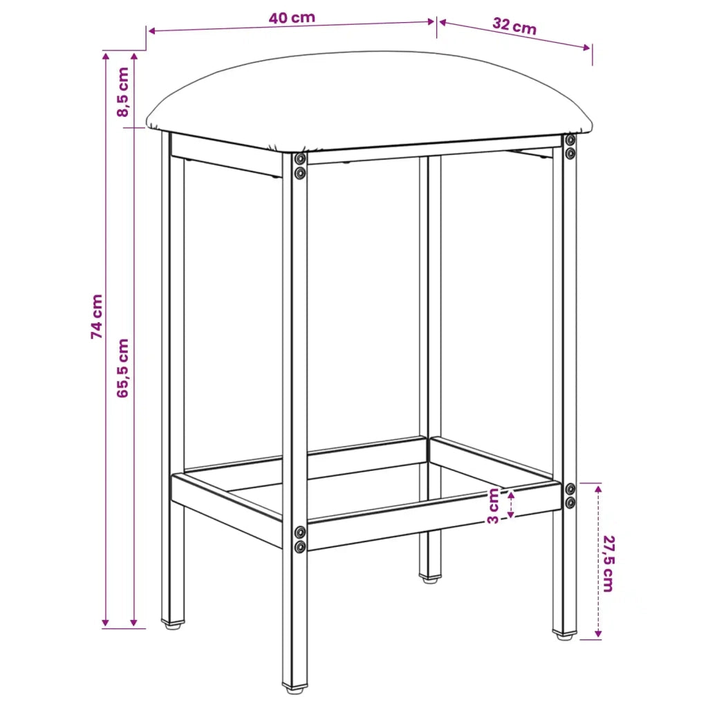 Sgabello da bar Grigio Chiaro 40 x 32 x 74 cm 8006169