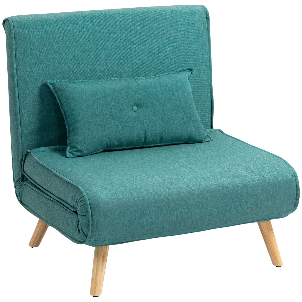 Divano letto 1 posto con schienale regolabile e cuscino ¨C Minimal ¨C verde