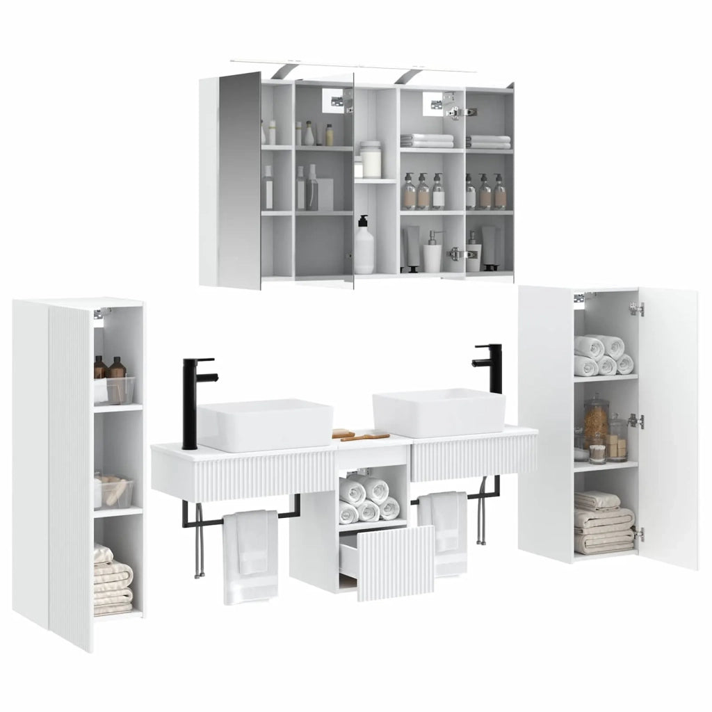 Set di mobili per il bagno 6 pz Bianco 3407127