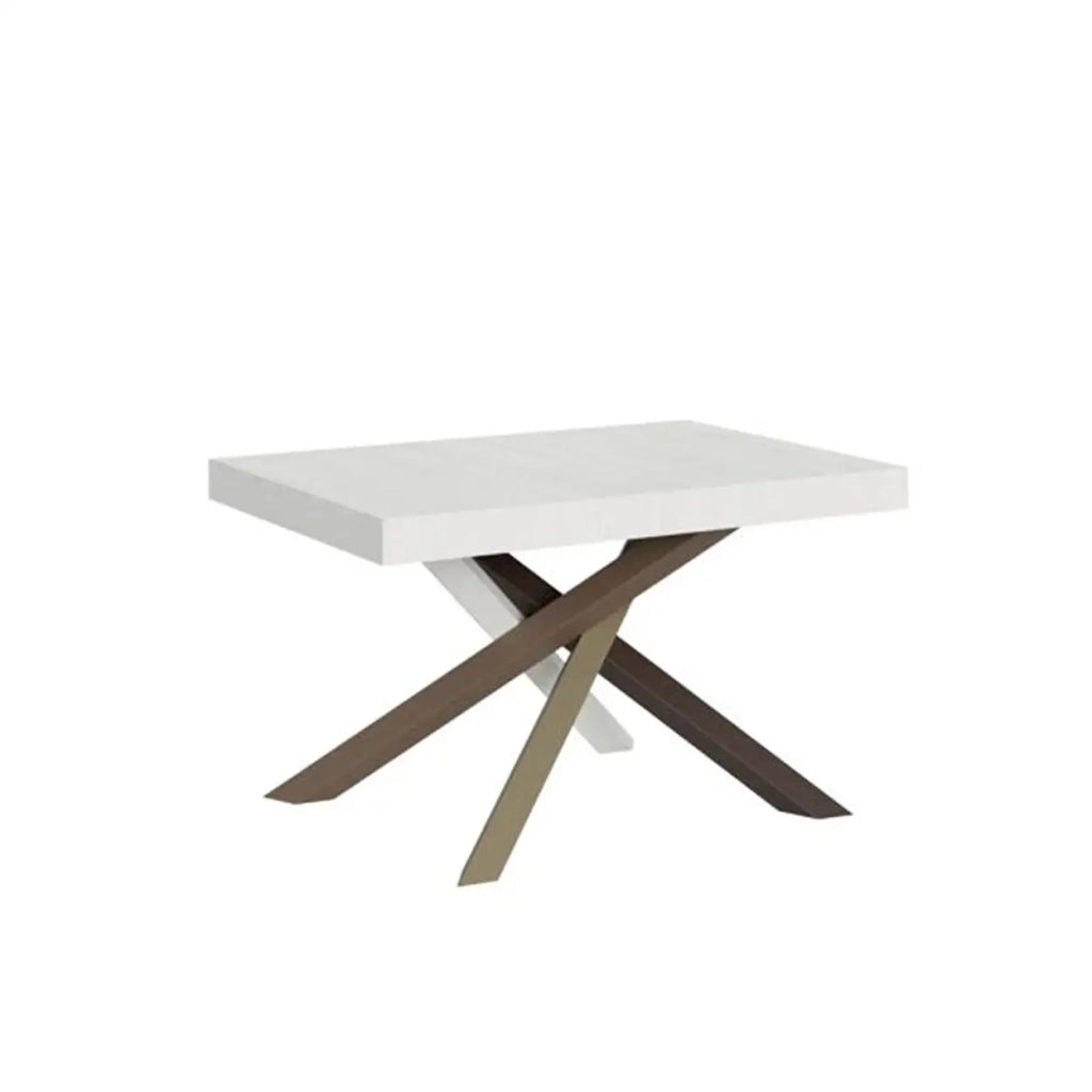 Tavolo allungabile 140/244x90 cm Volantis colore bianco frassino gambe multicolore 4/C