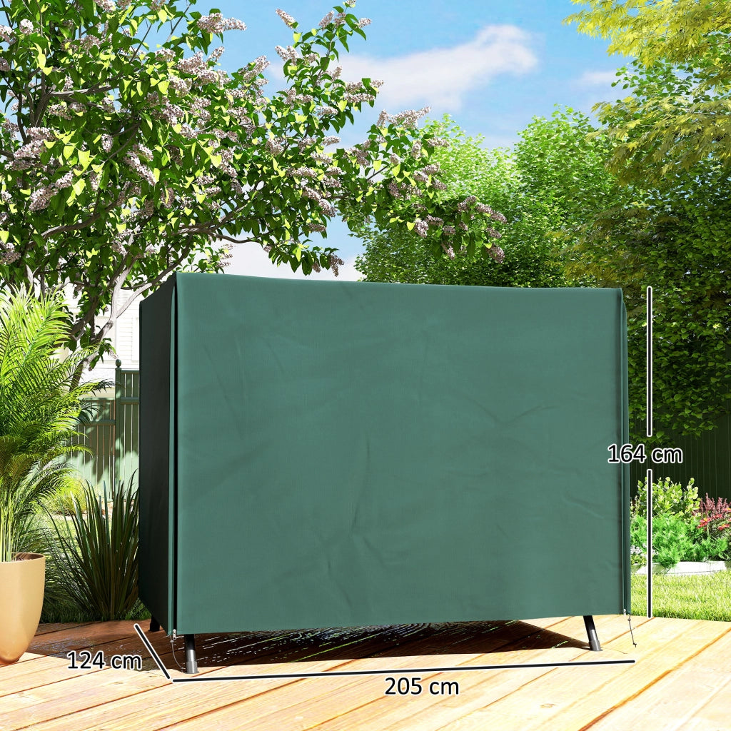 Poltrona a dondolo da giardino ¨C Minimal ¨C Verde scuro polyrattan 205x124x164 cm