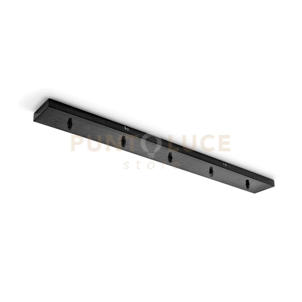 GSOB21- ROSONE 5 FORI RETTANGOLARE NERO SATINATO IN METALLO PIU' ACCESSORI INCLUSI 90CM