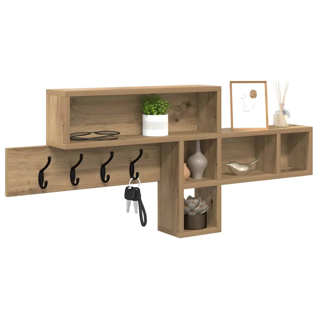 Appendiabiti a muro Rovere artigianale 100 x 12 x 43,5 cm 874418