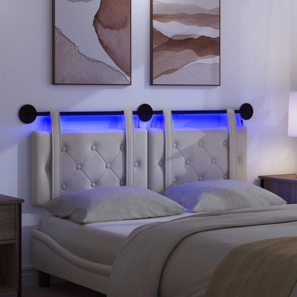 Testiera sospesa Con luce LED Crema Velluto 3424173