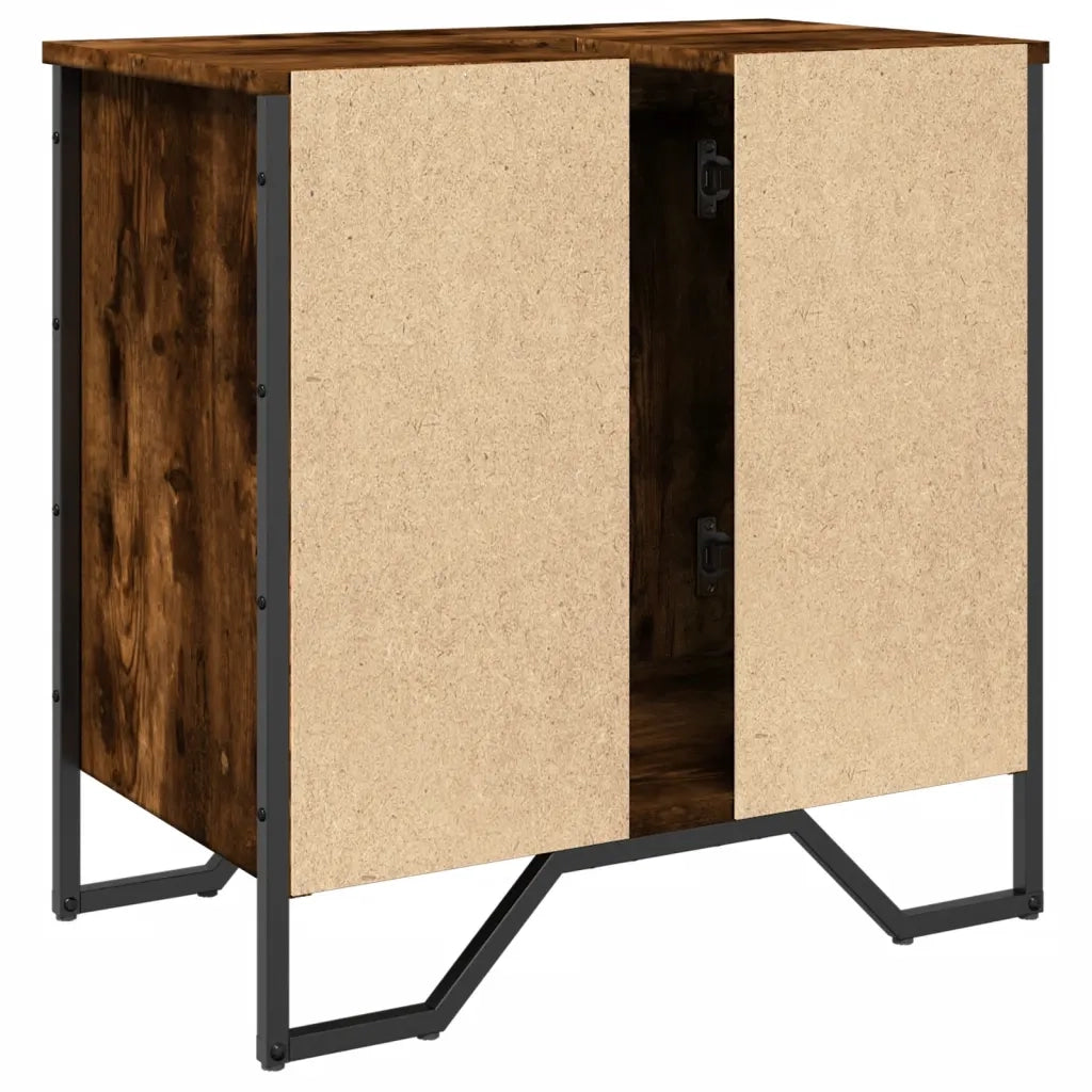Mobile Lavabo Bagno-Armadietto da bagno Rovere Fumo 60x35x60 cm Legno Multistrato