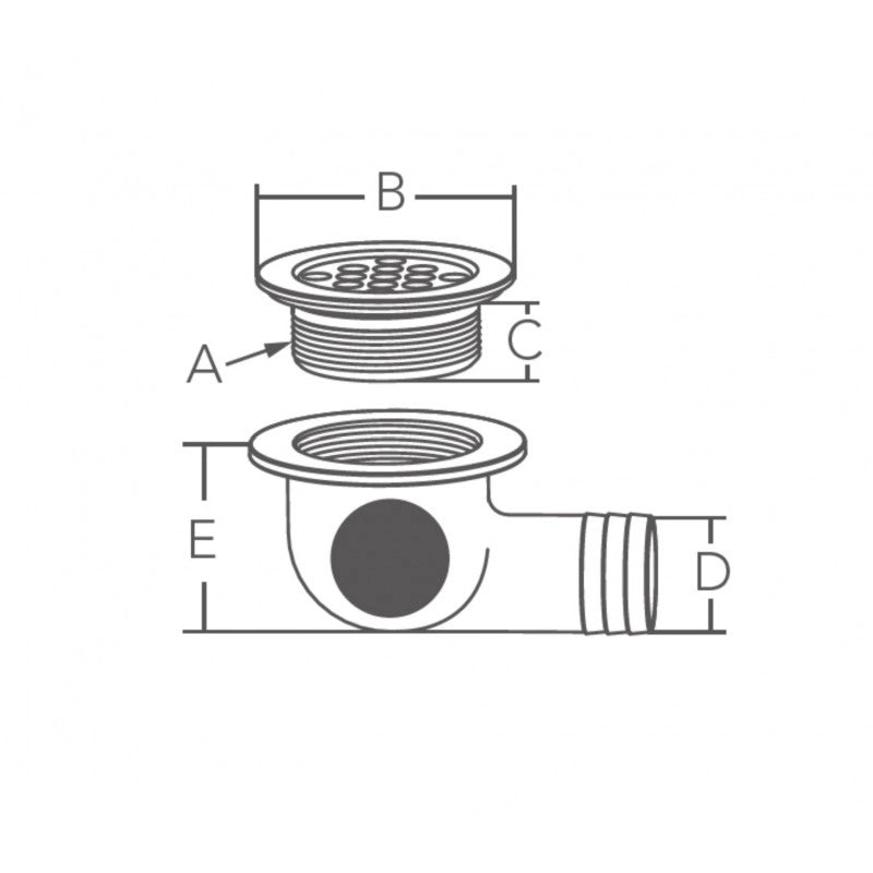 SCARICO INOX 316 STAINLESS STEEL DISCHARGE STRAINER
