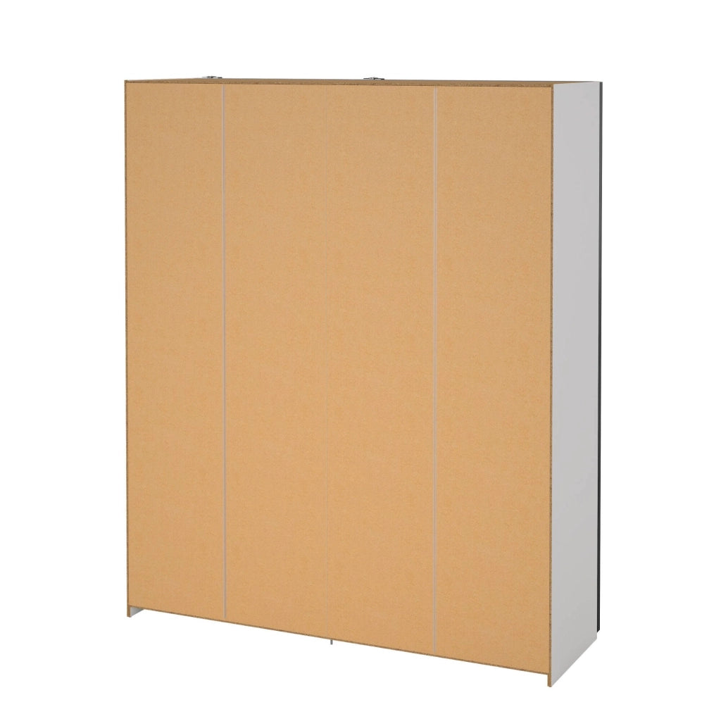Guardaroba 2 ante Taxus, Mobile camera da letto, Cabina armadio portabiti, Armadio appendiabiti, 182x61 h220 cm, Bianco e Nero