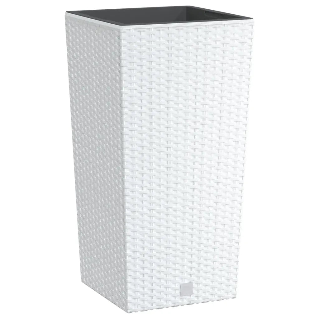 Fioriera con Interno Rimovibile Bianca 11 / 26,5 L in PP Rattan 364674