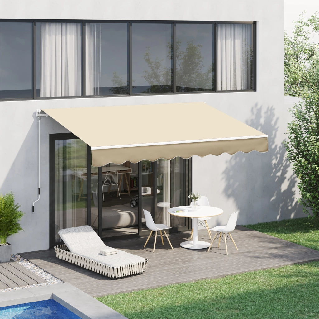 Tenda da Sole Avvolgibile ¨C zephmum ¨C Alluminio Poliestere Beige 3x2.5m