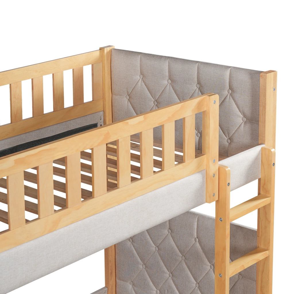 LETTO A CASTELLO 90x200 cm Grigio+Naturale in legno e MDF con scala