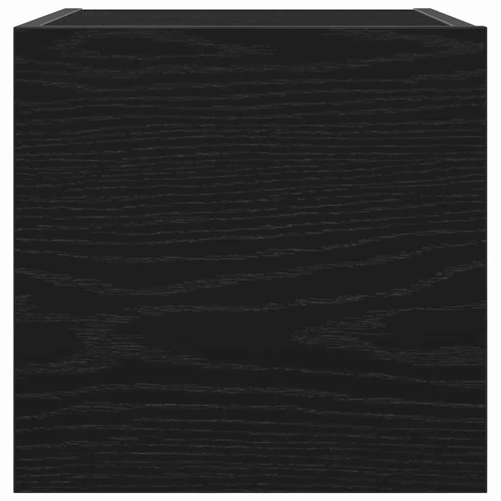 Mobile TV da Parete | Armadietto TV | Mobile Porta TV Rovere Nero 30,5 x 30 x 30 cm