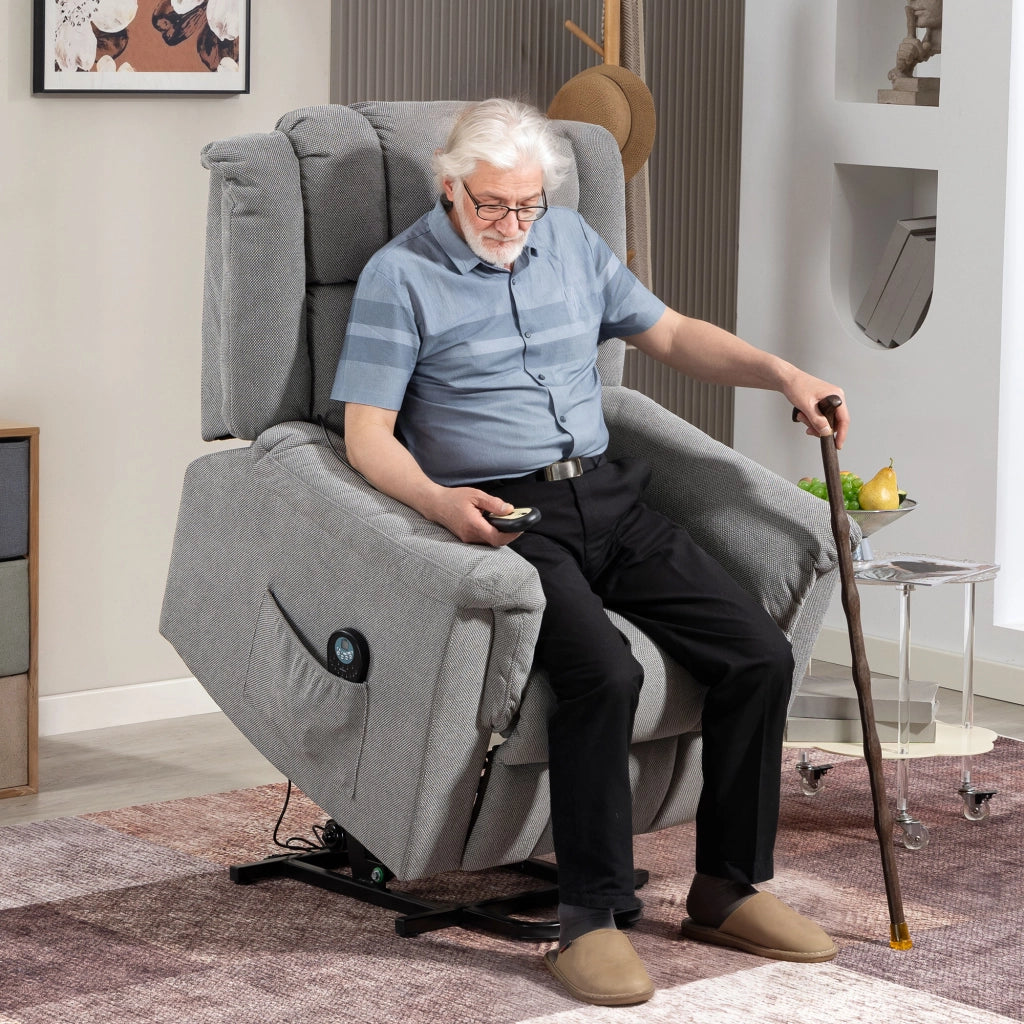 Poltrona relax elettrica alzapersona con massaggio e riscaldamento ¨C Xylo ¨C grigio scuro