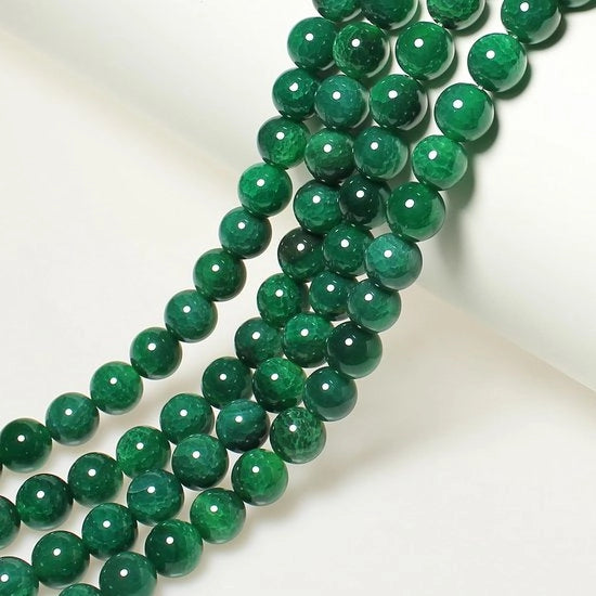 Kralen 10 mm 35 pezzi Acqua di Drago Verde Perle naturali a buco Perle circolari singole per la creazione di gioielli bracciali collane