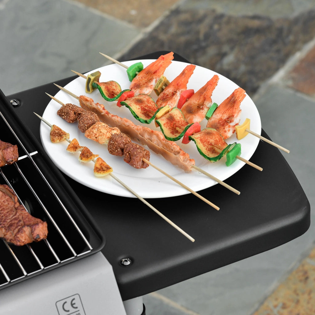 Barbecue a Gas con Coperchio ¨C Minimal ¨C Grigio 104x49x99cm