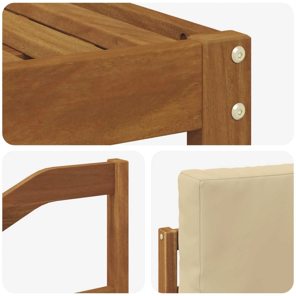 Set di divani da esterno con cuscino 6 pcs Naturale e Beige 3366656