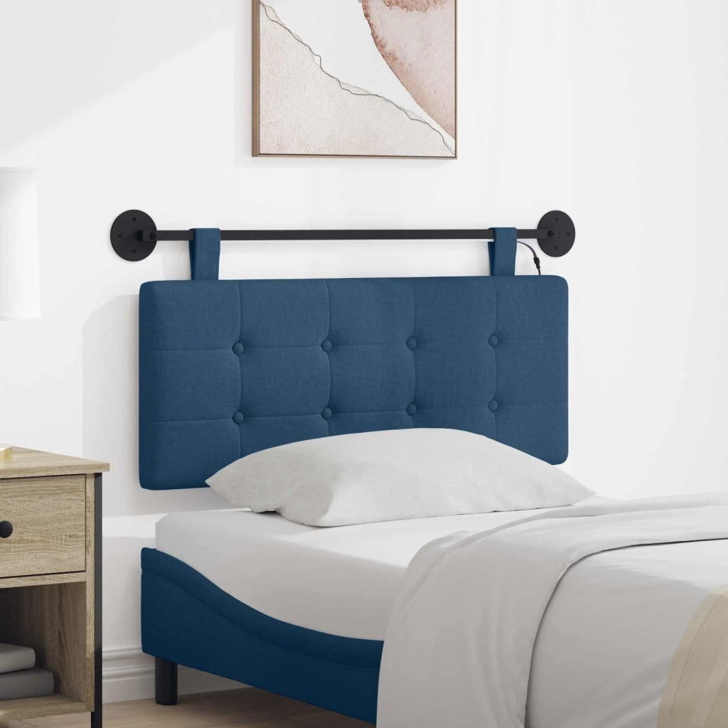 Testiera | Testata sospesa Con luce LED Blu Tessuto