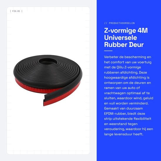Gomma di Sigillatura a Forma Z - Porta/Vetro - Resistente all'Uso - Gomma EPDM - Isolante Acustico - Sostenibile - Gomma di Sigillatura per Porte