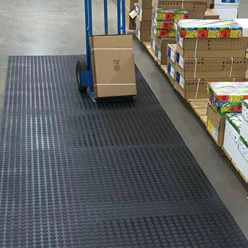 Passatoia Gomma Isolante Antiscivolo 100x600 Cm Tappeto Copri Pavimento Bullonato Zerbino Robusto