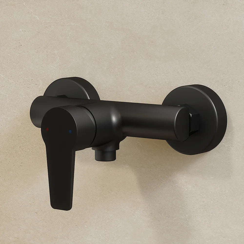 Set miscelatori: lavabo alto bidet senza scarico ed esterno doccia nero opaco | Jane