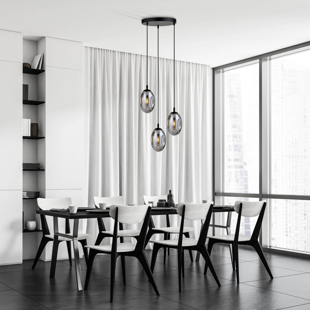 Lampadario Emibig Astral 3 3xE14 nero cromo grafite