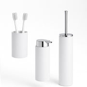 kit Accessori Bagno 3 pezzi Plastica Abs Bianco Silver Design Moderno Resistente