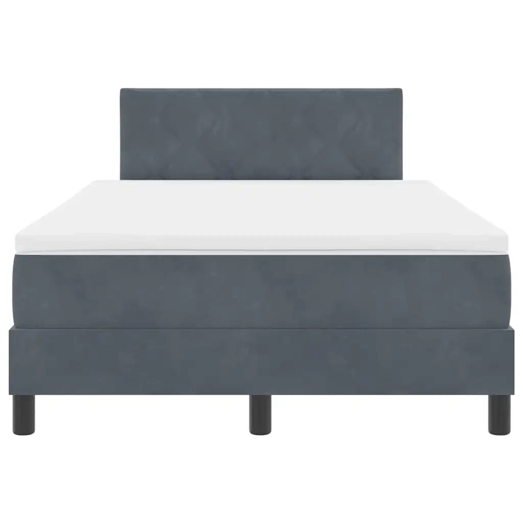 Letto a Sorgente LED con led Grigio scuro 120 x 190 cm Velluto