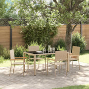 Set da Pranzo per Giardino 5 pcs Beige polyrattan