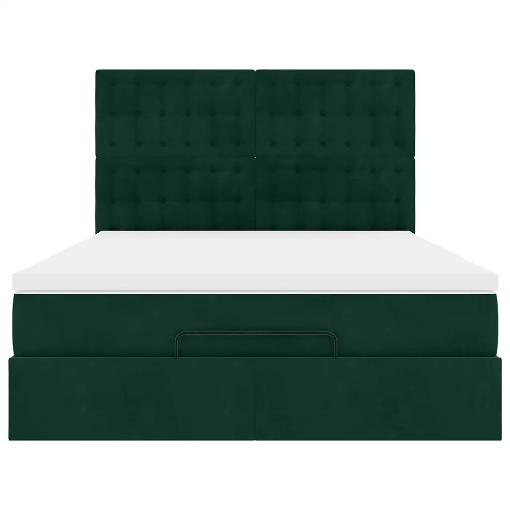 Struttura Letto Pouf con Materassi 140x190 cm in Velluto 3313616