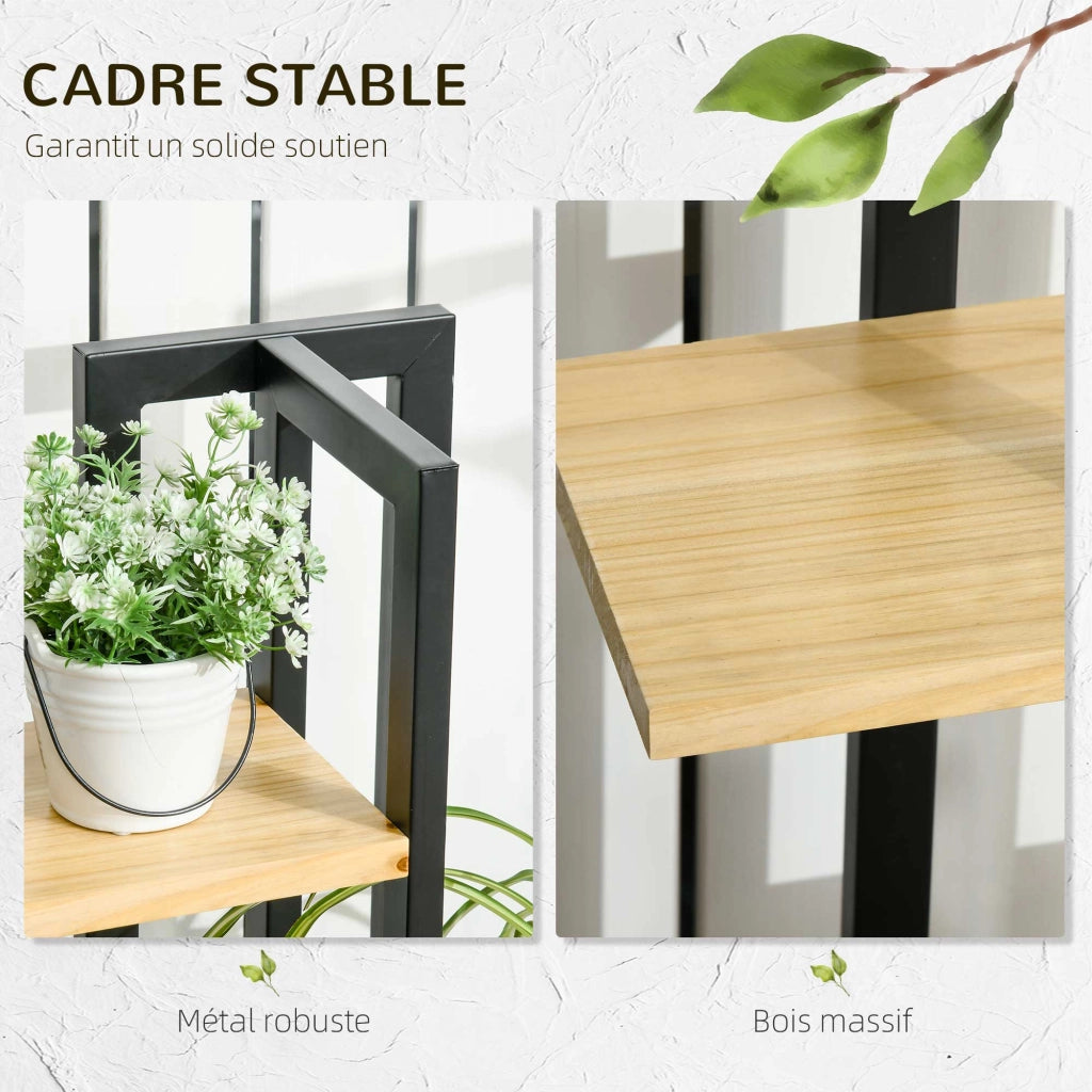 Scaffale porta piante 4 livelli ¨C Xylo ¨C stile industriale legno 45x25x110 cm