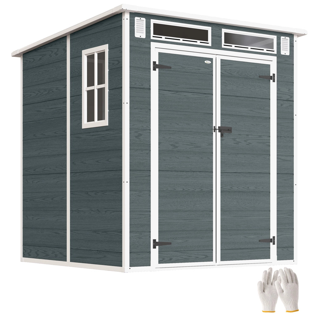 Casetta da Giardino in Resina ¨C Xylo ¨C Grigio 3,3 m2 con Plancher