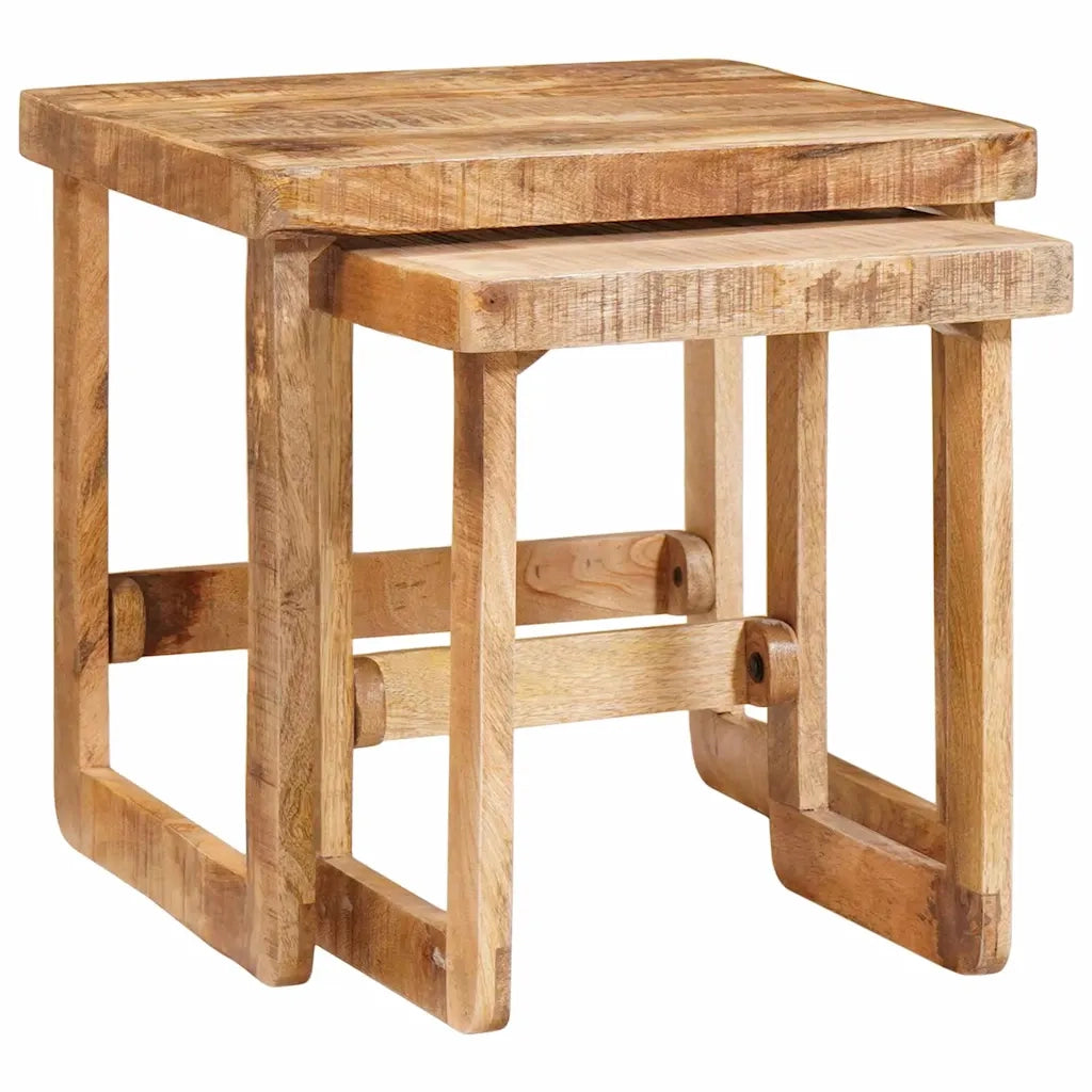 Tavoli da annidamento 2 pcs Marrone Legno di mango massello 4104557