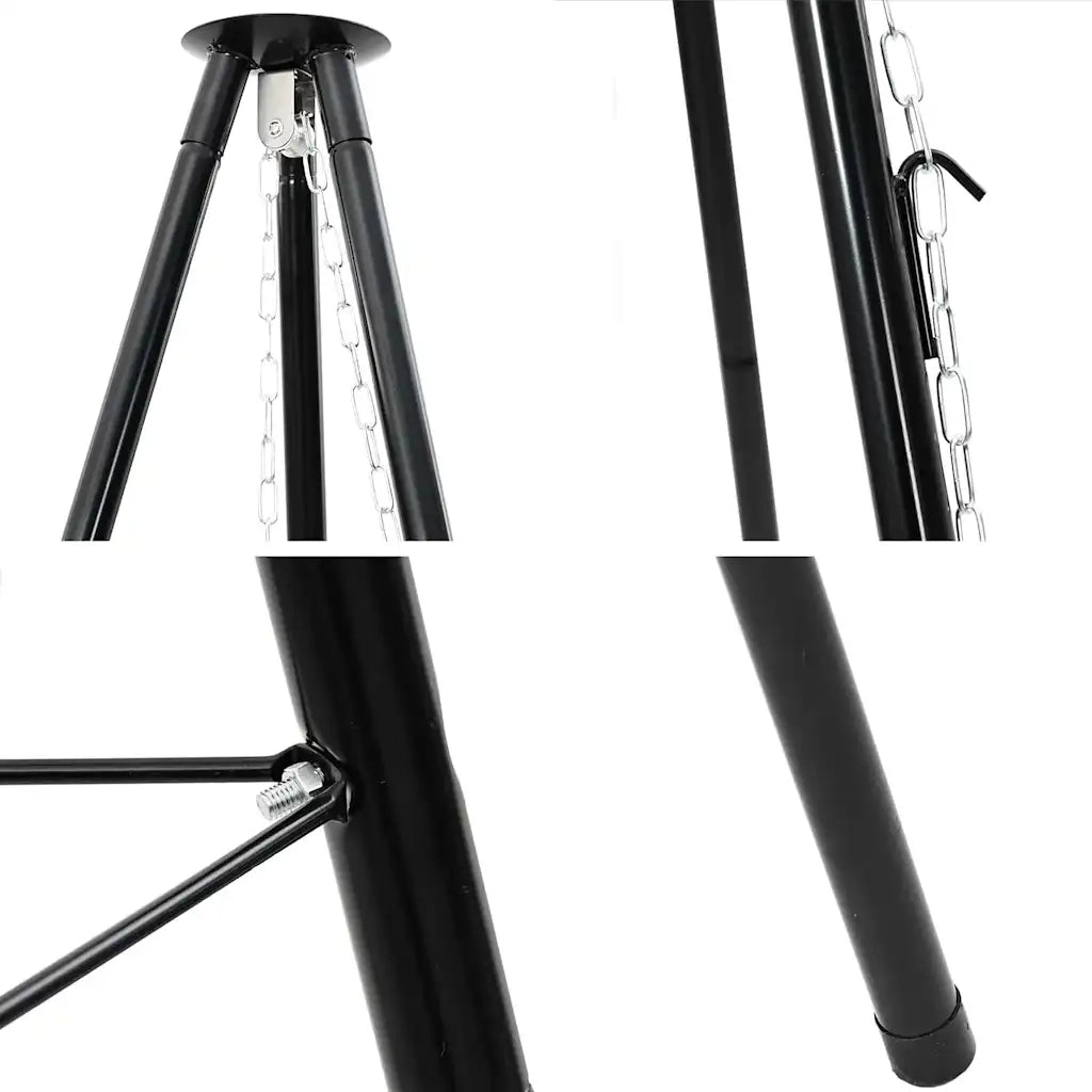 Treppiede da Campeggio Nero 92 x 92 x 151,5 cm Acciaio 42010328