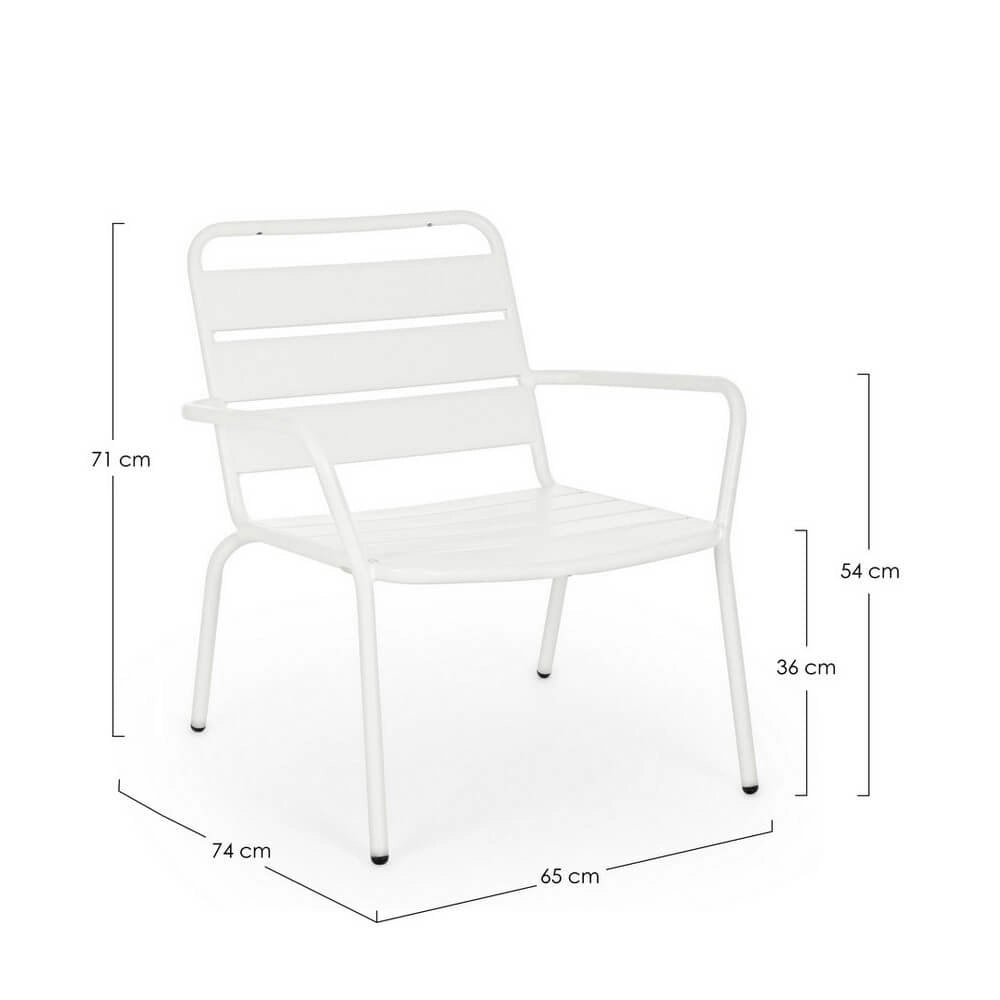 Set 2 Poltrone Acciaio Bianco Moderno da Esterno - MARLYN