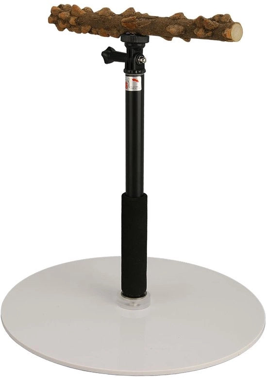 Stand per uccelli da giardino adattabile 11,8-37 pollici - Bicicletta per uccelli da giardino portatile - Materiale in legno di pepe resistente - Protezione in acrilico sicura - Stabile e solido - Stand per uccelli da giardino