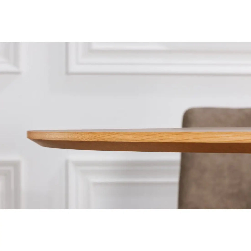 Tavolo da pranzo KANOVA 120 cm – Piano rotondo in rovere chiaro e piede centrale design – Stile contemporaneo