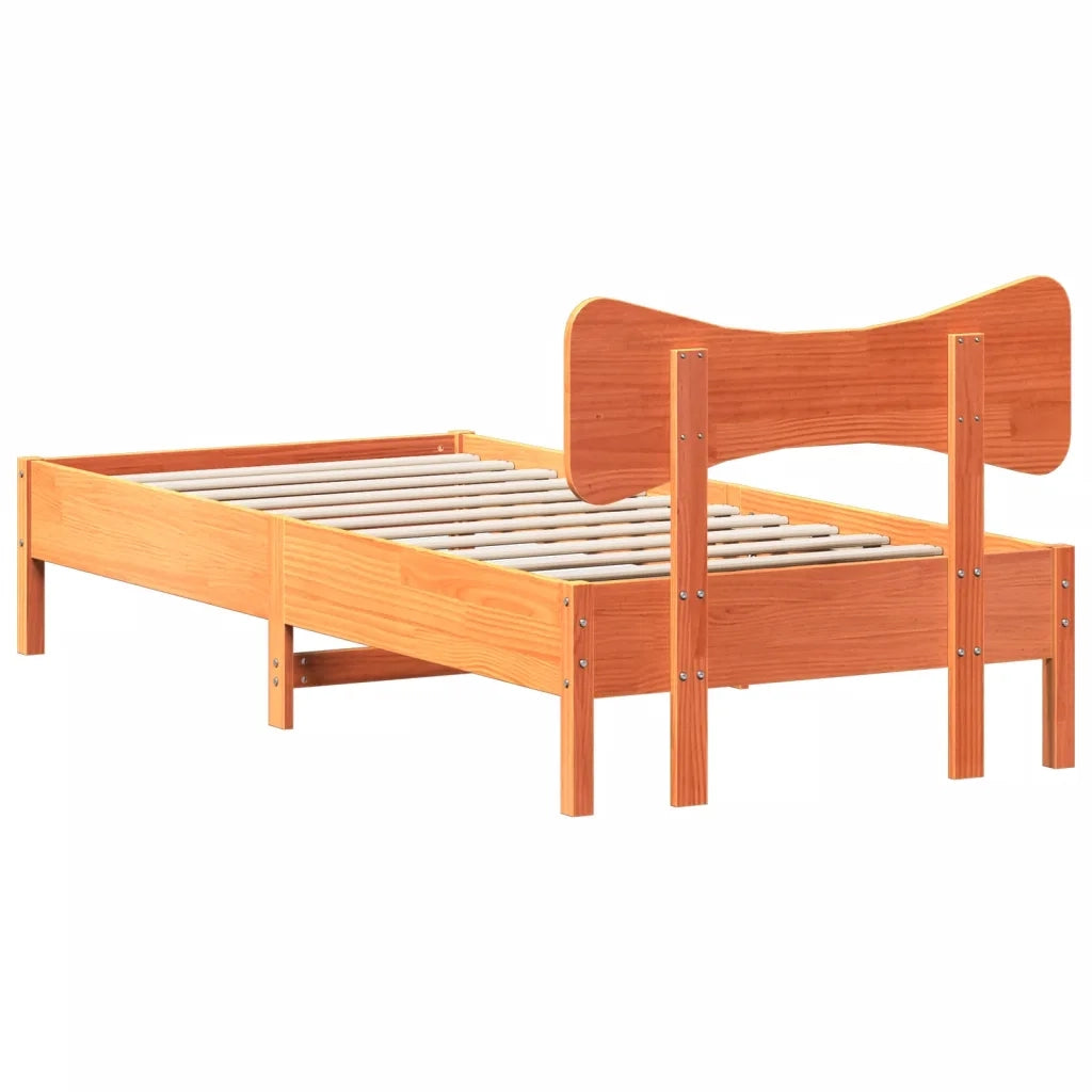 Giroletto senza Materasso-Struttura Letto Marrone Cera 100x200 cm Legno di Pino 862551