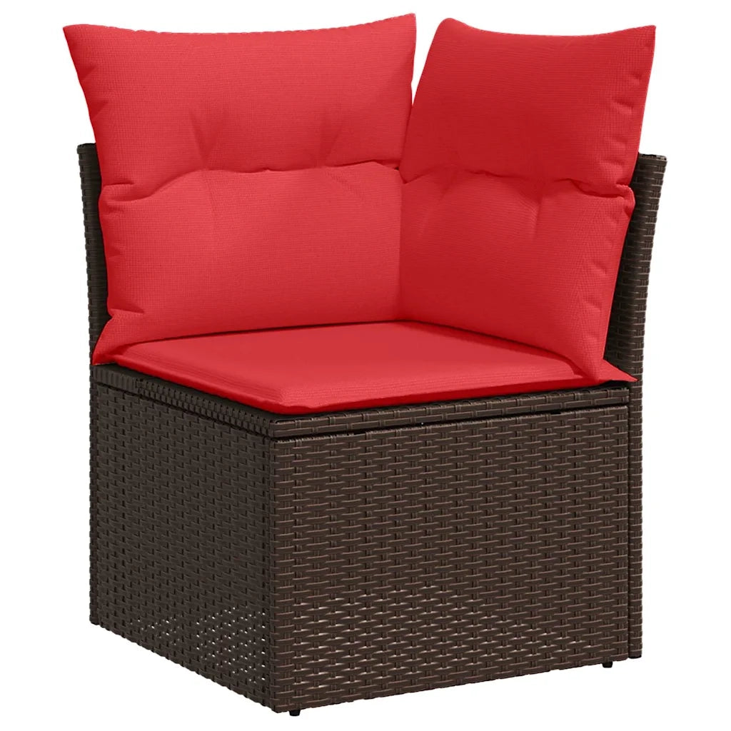 Set Divano da Giardino con cuscino 7 pcs Marrone polyrattan 3347104