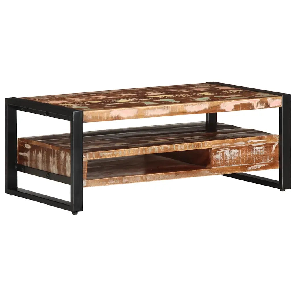 Tavolino Salotto Multicolore 90x50x36cm Legno Massello Recupero 4013558