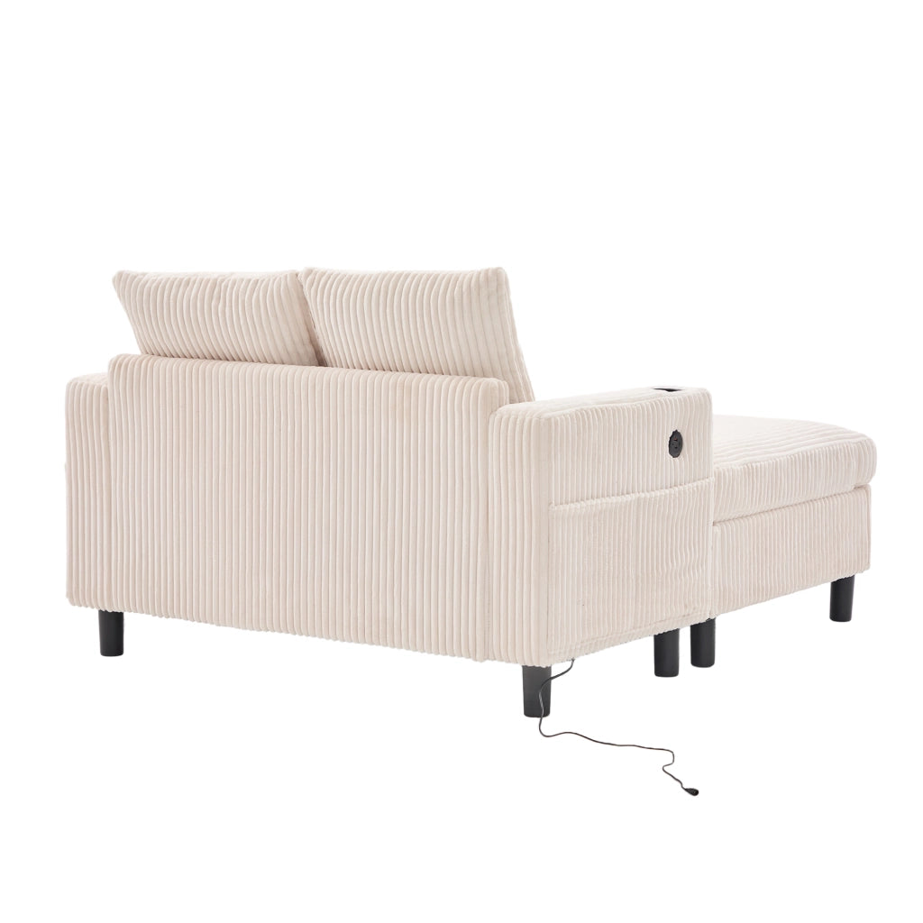 Poltrona letto comoda - Zephmum - Con porta-bicchieri, USB e luce LED