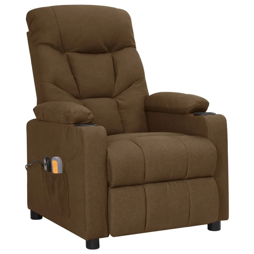Poltrona Massaggiante Elettrica Marrone in Tessuto 3098831