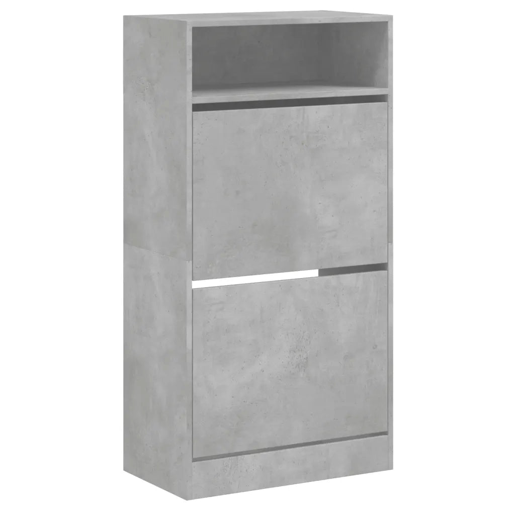 Scarpiera Grigio Cemento 60x34x116 cm in Legno Multistrato 840018