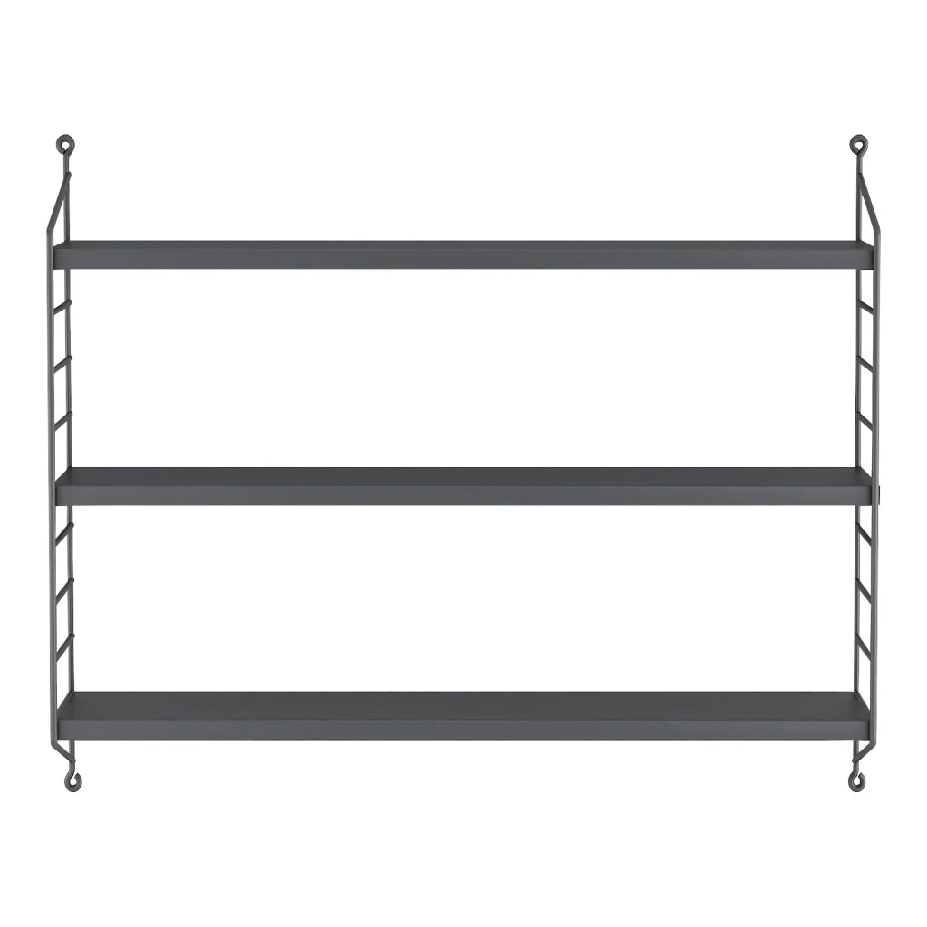 Mensola da parete regolabile a 3 livelli 50 x 60 x 15 cm grigio scuro 03_0007055