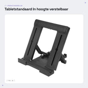 Sostegno per Tablet in Kunststof Altofinitura - Regolabile in Altezza - Supporto per Tablet da 7 a 11 Pollici - Gomma Antiscivolo - Robusto e Duraturo - Sostegno per Tablet
