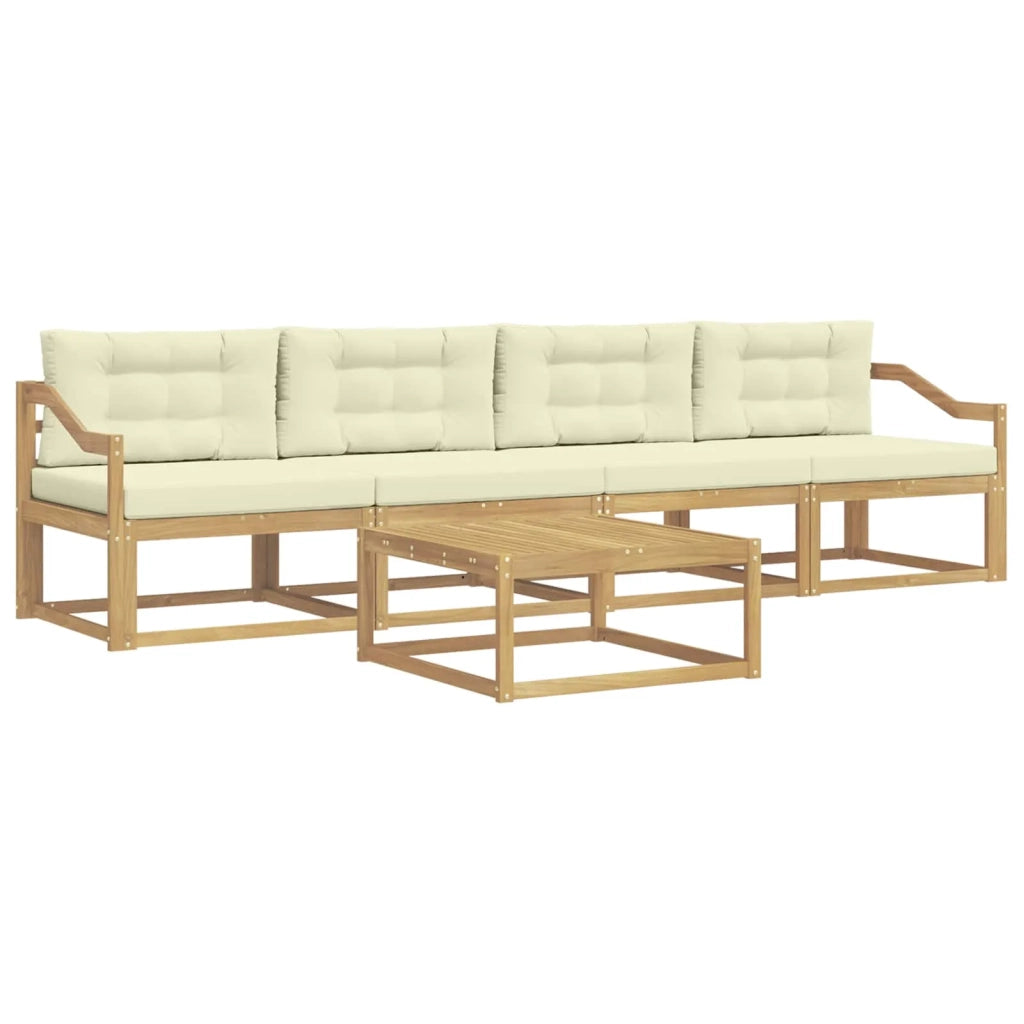 Set di divani da esterno 4 pz Bianco e Crema 3386039